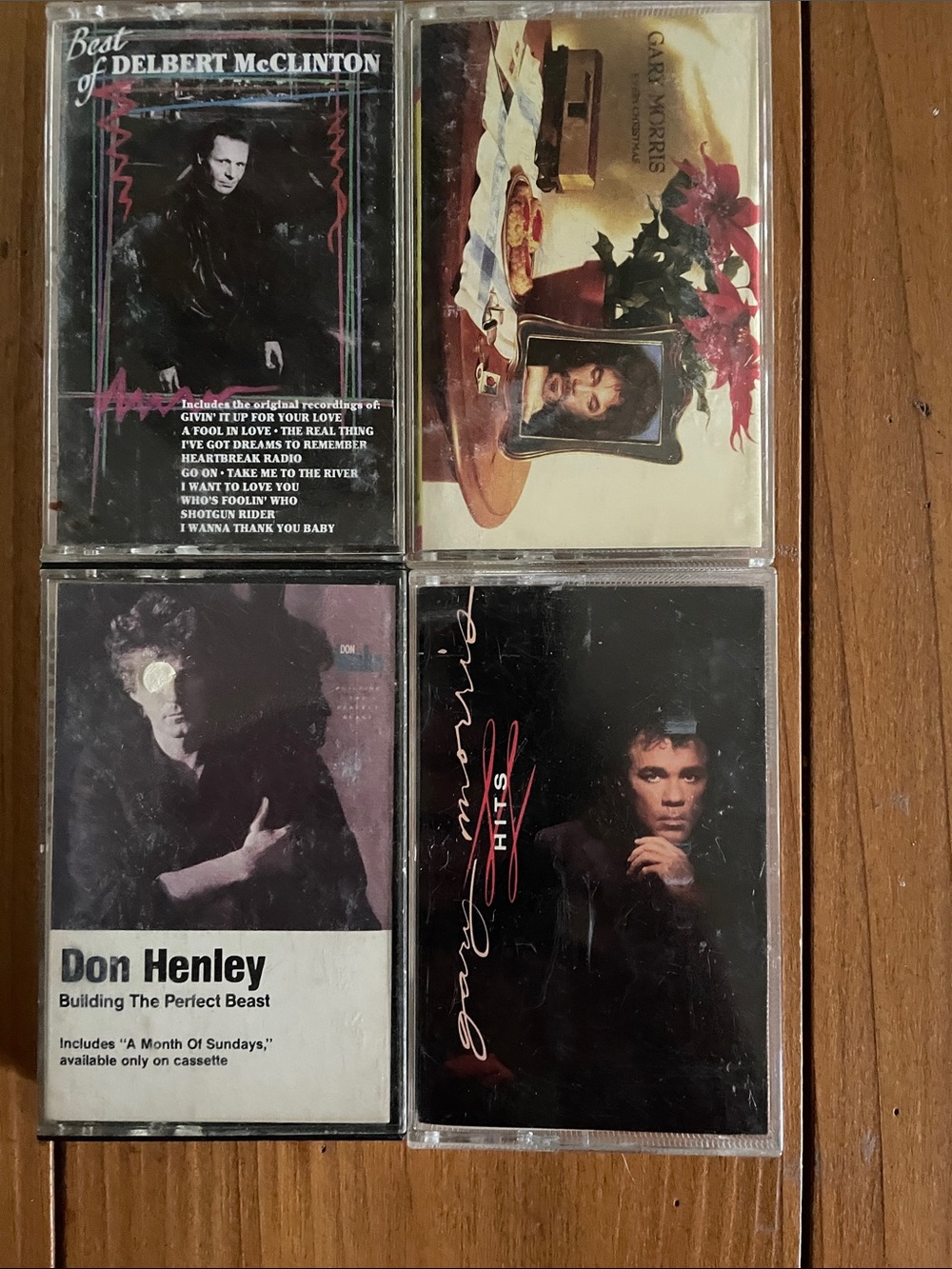 4 vintage cassettes: Delbert, Henley and Morris